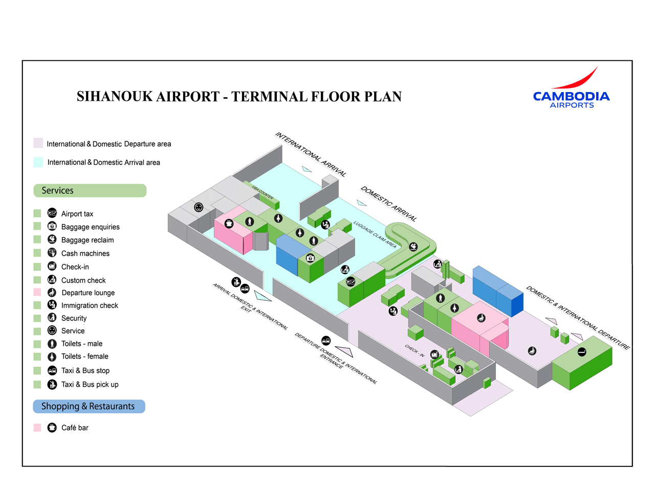 Sihanoukville vliegveld plattegrond