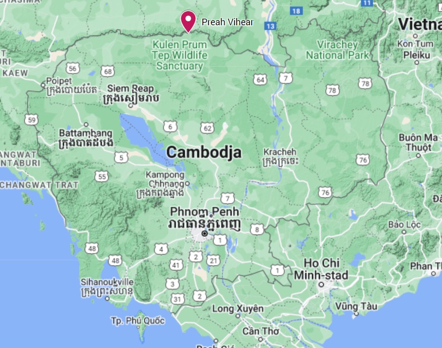 Locatie van Preah Vihear
