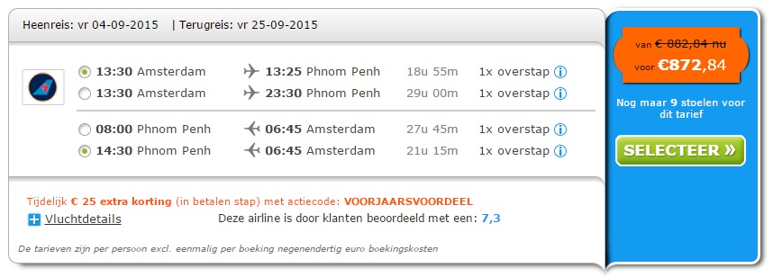 Tips goedkope vliegtickets boeken naar Cambodja