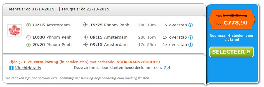 Cambodja goedkope vliegtickets informatie
