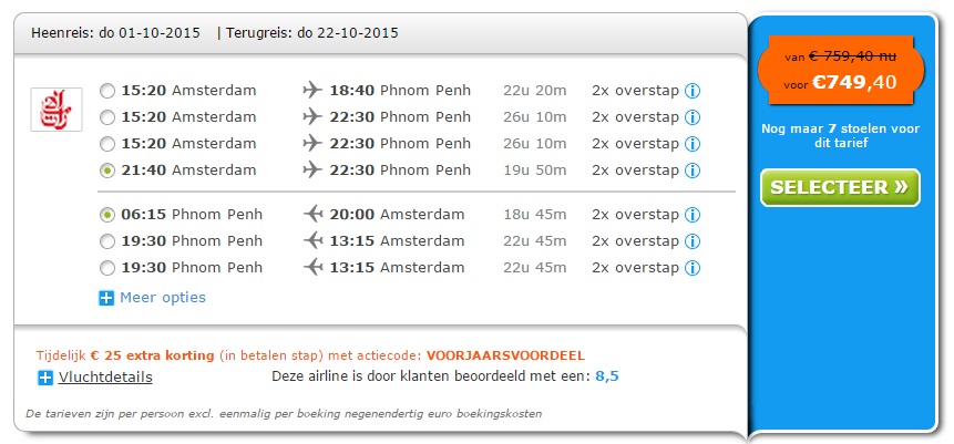 Cambodja goedkope vluchten informatie