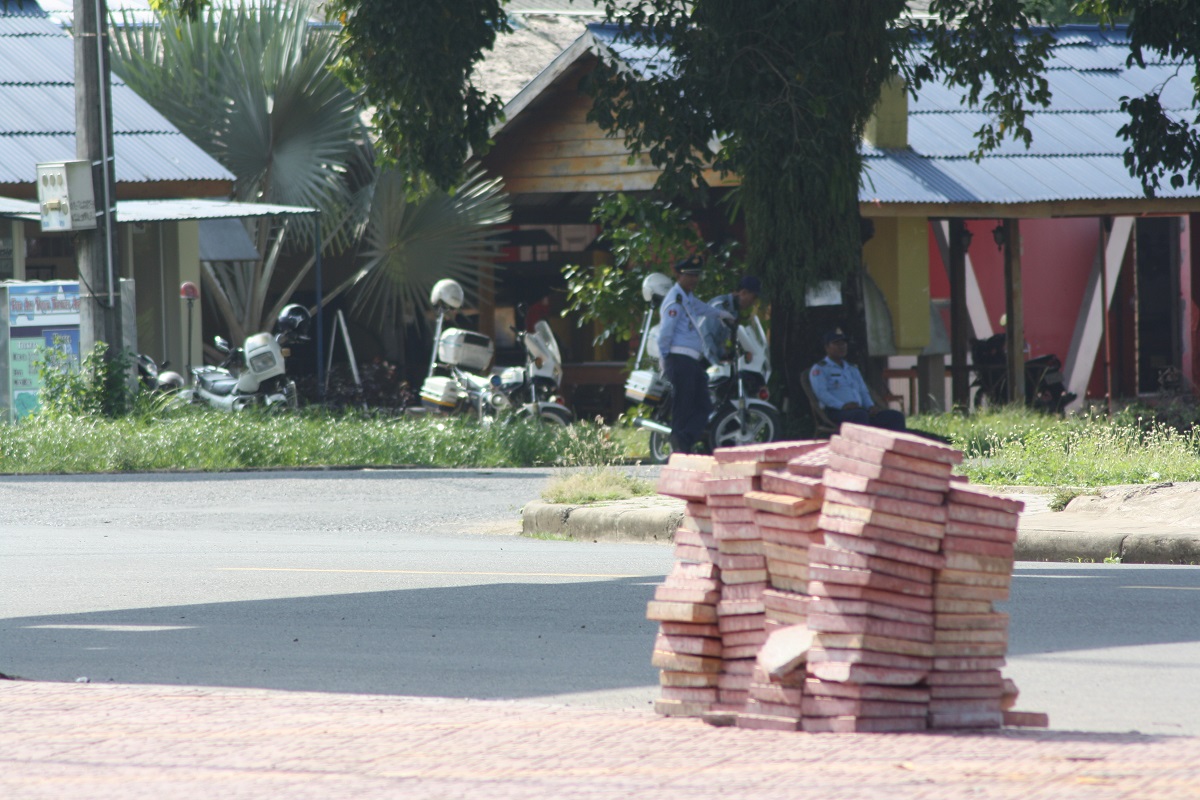 Verkeerscontrole Cambodjaanse politie